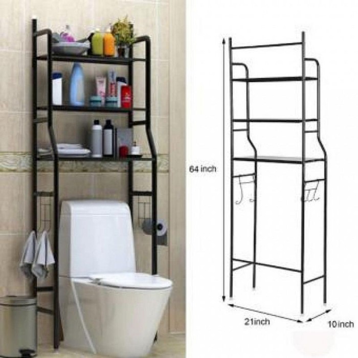 Rak Toilet Organizer WC Tissue Sabun Kloset Kamar Mandi Rak Serbaguna