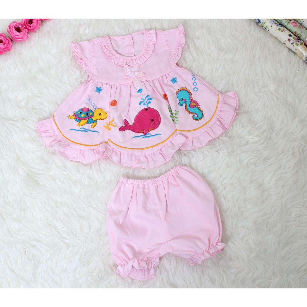 Set Bayi Sea 172 2in1/Setelan Baju Tidur Bayi Piyama Bayi 0-6bln/Pakaian Baju Anak Bayi Import Murah