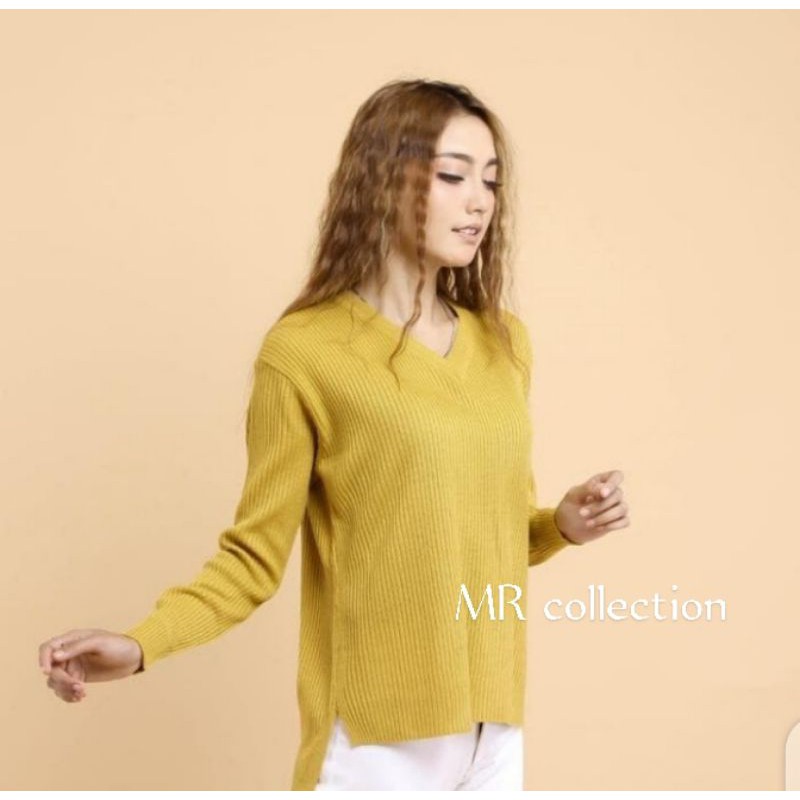 ATASAN RAJUT WANITA BOXY- V -NECK VIONA SWEATER RAJUT WANITA