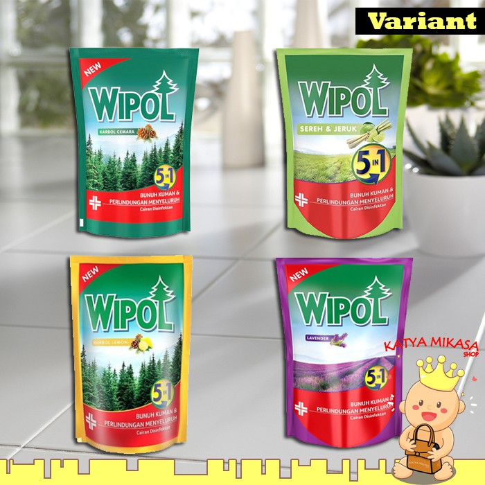 Wipol Karbol Pembersih Lantai Cemara / Lemon / Lavender / Sereh & Jeruk Refil