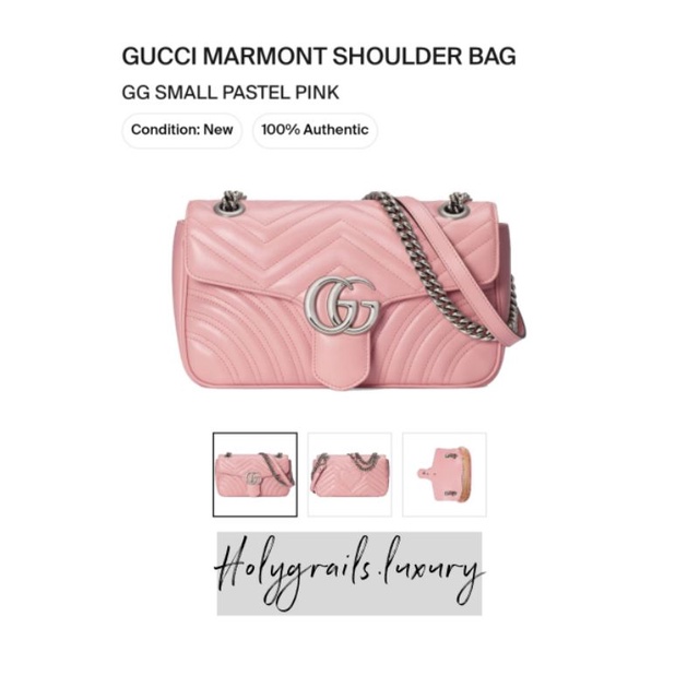 Gucci Marmont Shoulder Bag GG Small Pastel Pink