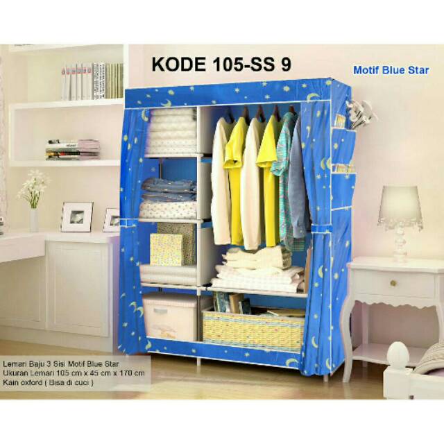 Portable cloth rack / lemari susun portable kain oxford ukuran medium