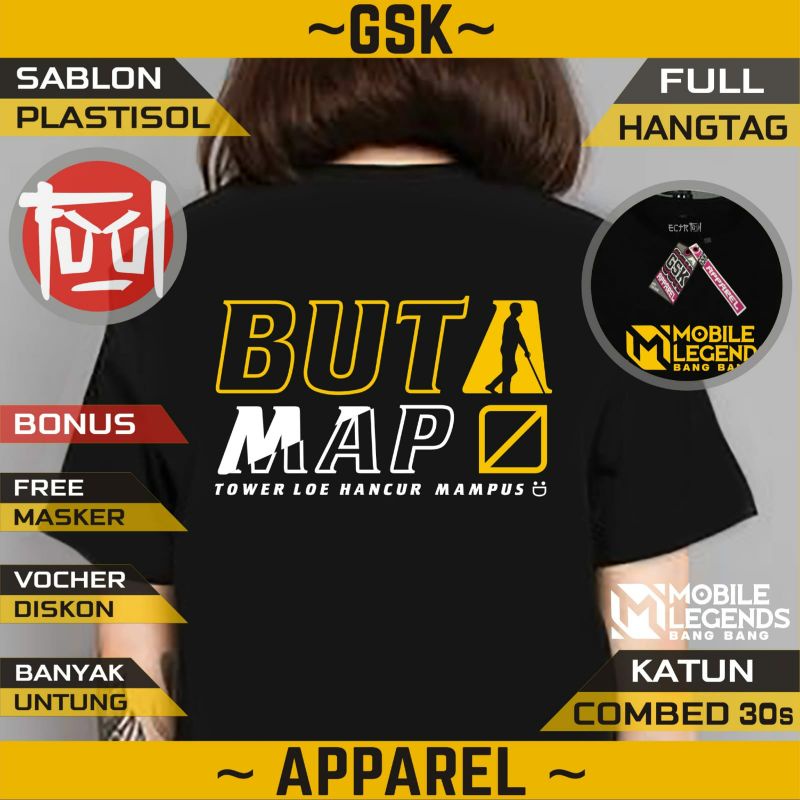 (COD) kaos kata kata lucu keren  mobile legends buta map  afk lag / kaos ml mlbb pria wanita