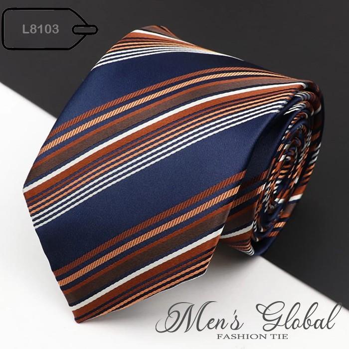 Tie Men Dasi Pria Lebar 8 Cm Kantor Wedding Strip Navy Hitam Merah Casual