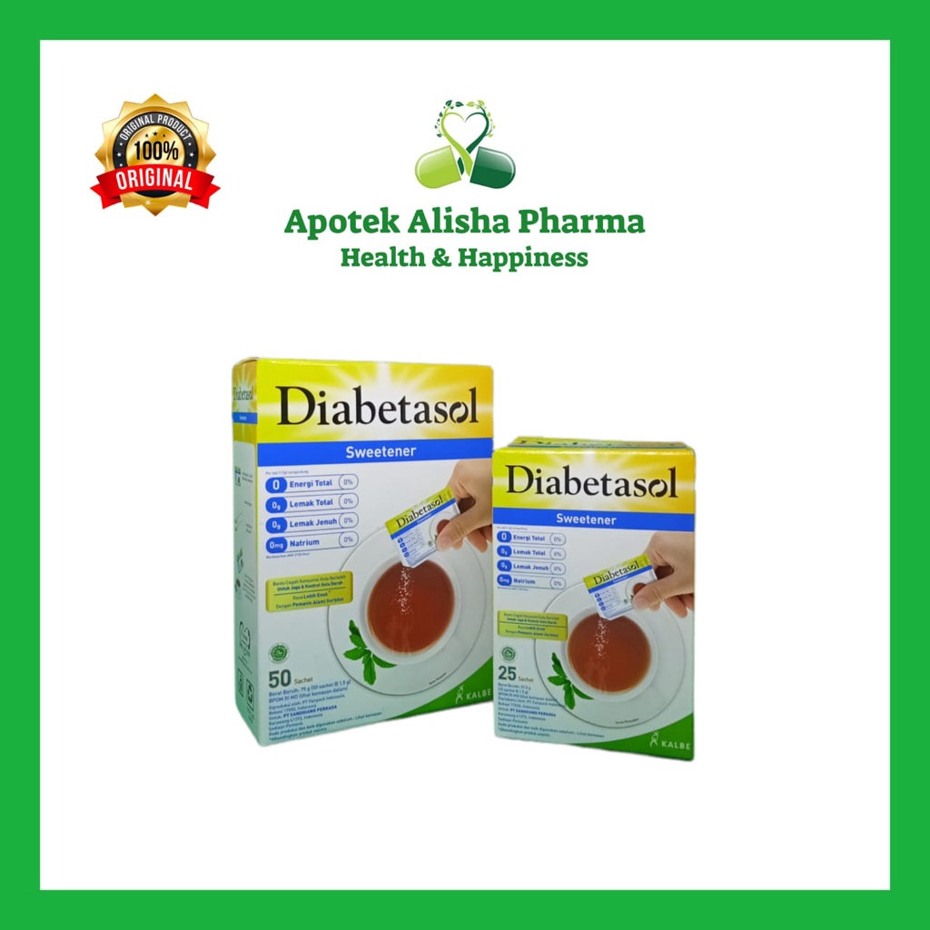 Diabetasol Sweetener Box25/50/100-Diabetasol Pemanis Buatan Pengganti Gula Saripati Jagung Untuk Penderita Diabetes/Diabetasol Gula Jagung