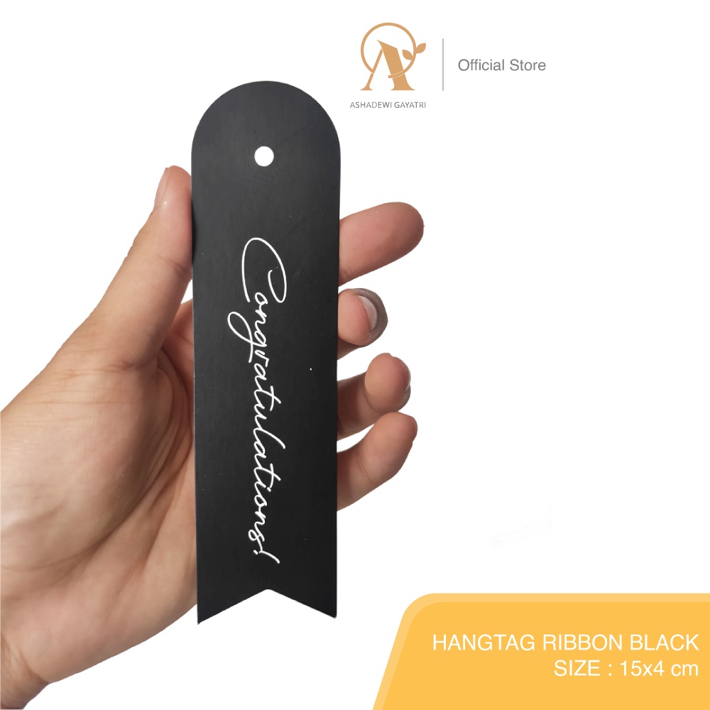 

Ashadewi Gayatri - Hangtag Ribbon Black - Thankyou - Thankyou for coming - Happy New Year [ Harga 10 pcs ]