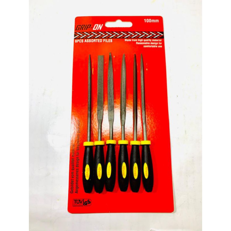 Kikir Grip on 5 pcs Kikir Besi Set Kikir Bulat Segitiga Kikir Gergaji Setengah Bulat Pendek Panjang