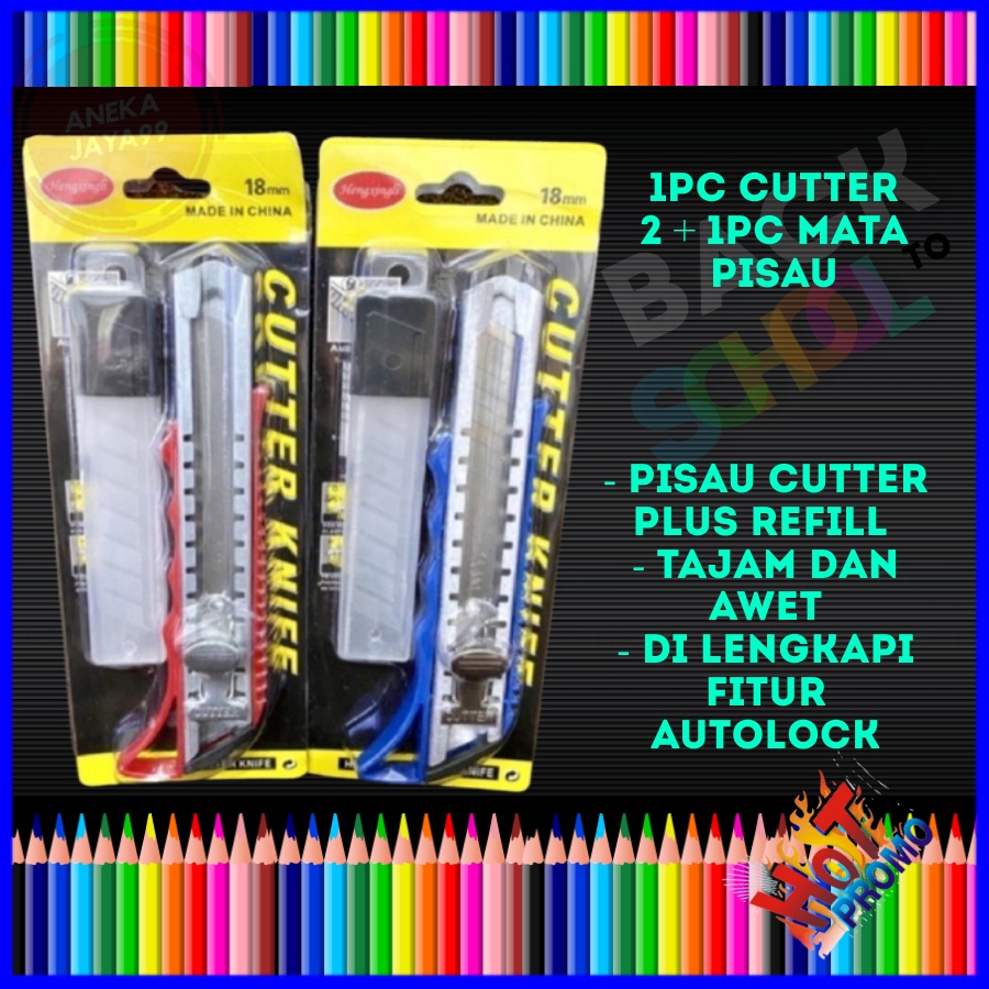 

cutter pisau besar isi ulang refil ukuran 18mm kater pisau peralatan sekolah cutter pisau tajam mini cutter besar tajam pisau kater tajam cutter mini tajam knife cutter pisau isi ulang cutter dr421