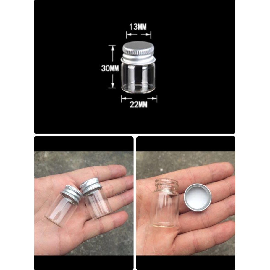 BOTOL KACA KECIL TUTUP ULIR BOTOL KACA MINI TUTUP ALUMUNIUM MURAH
