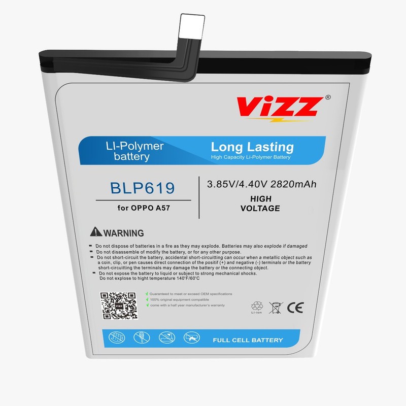 Vizz Double Power Batt Batre Baterai Vizz Oppo A39 A57 A57M Neo 10 BLP619 BLP-619 BLP 619