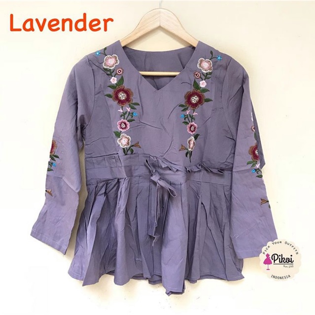 Baju putih bordir / blouse bordir cantik / blouse katun murah / lengan panjang / baju bohemian /1865