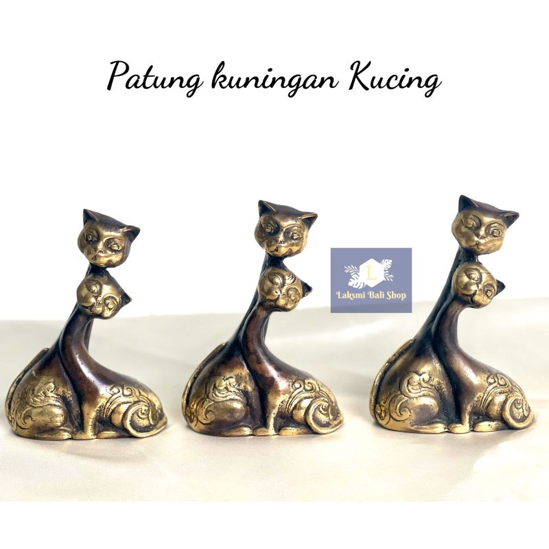 kucing patung binatang tembaga kuningan hiasan pajangan kucing dekorasi rumah souvenir