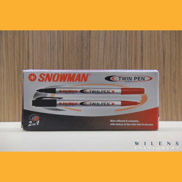 

Update Spidol Snowman Twin Pen / Spidol 2 Mata - Black And Red Promo