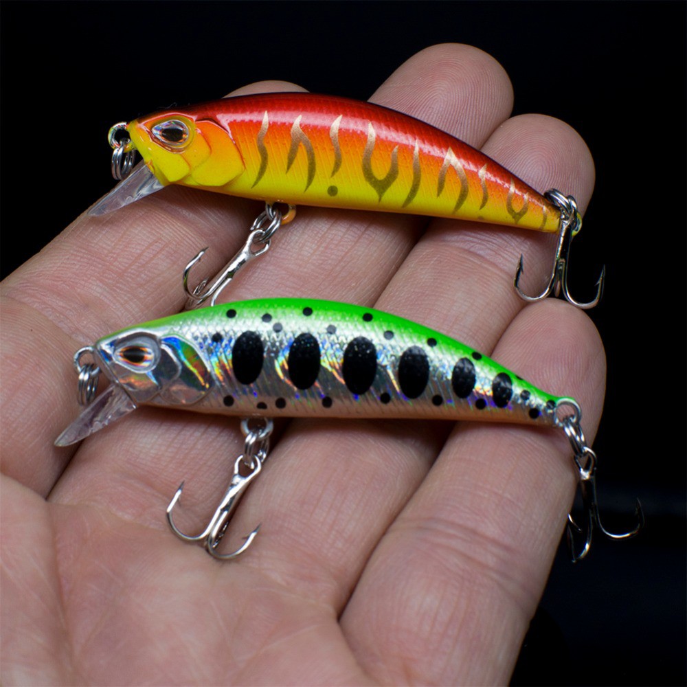 SYFishing 1Pcs 50mm 5g Umpan Pancing Buatan Bentuk Ikan Kecil Mata 3d Bahan Keras Ukuran Sinking Fishing Lure