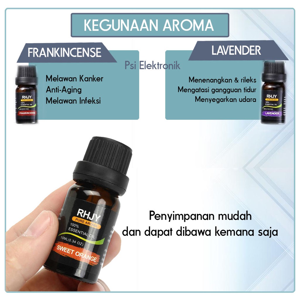 ESSENTIAL OIL AROMATERAPI  HUMIDIFIER VARIAN PAKET OIL BASE MINYAK DIFFUSER ORIGINAL IMPORT MURAH