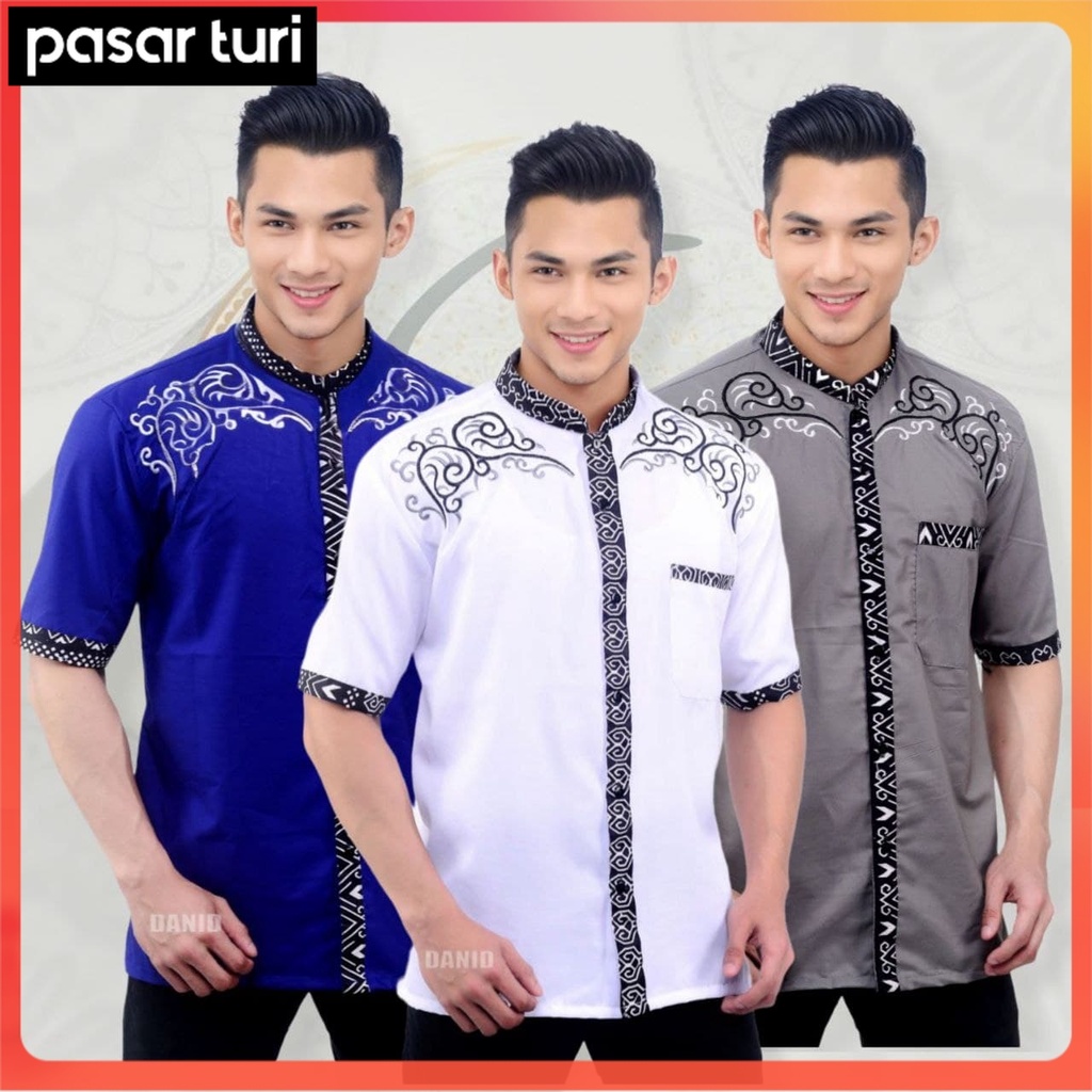 ( TERBARU ) Baju Koko Kurta Dewasa Lengan Panjang Pria Muslim Terbaru Motif Batik PasarTuri Sayap