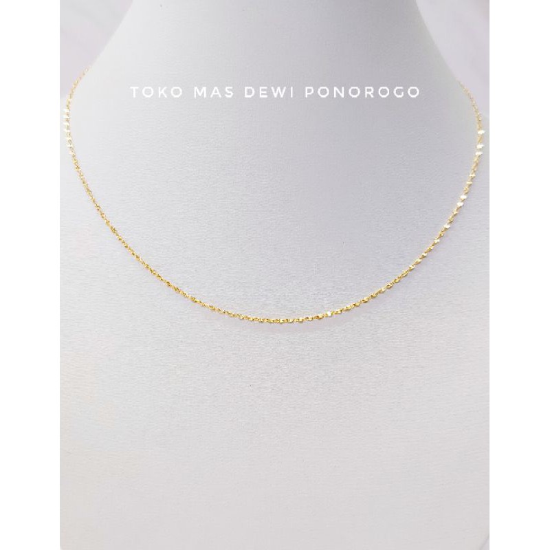 Dewi Ponorogo KALUNG EMAS MODEL TOSCANO Dewasa Emas Asli Kadar 8K/375% Yellow Gold Panjang 42 cm