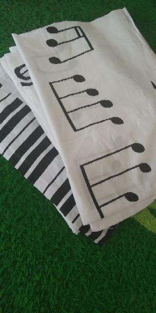 Sprei Motif Piano Motif Musik Katun Lokal Uk King Queen & Single