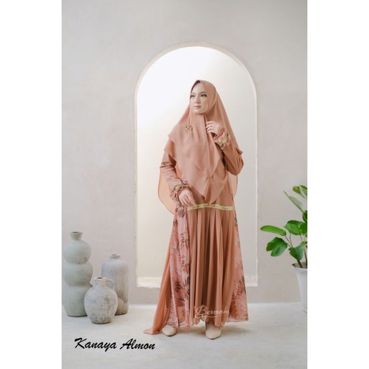 BRAND NEW DESIGN Gamis syari original KANAYA SERIES by BERMERKs syari-Almond