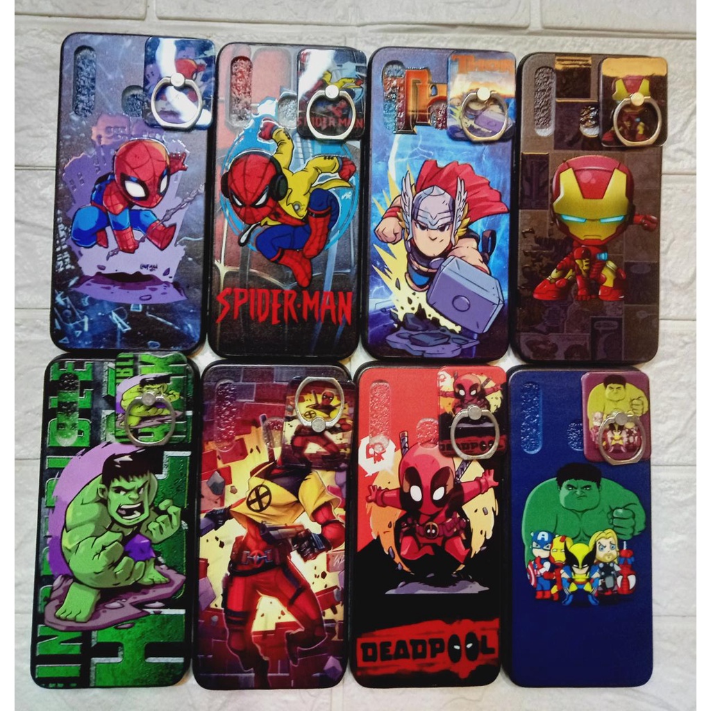 Case Handphone Xiaomi A20+Iring Motif kartun Spiderman, Thor, Ironman, Hulk, Deadpool realpict