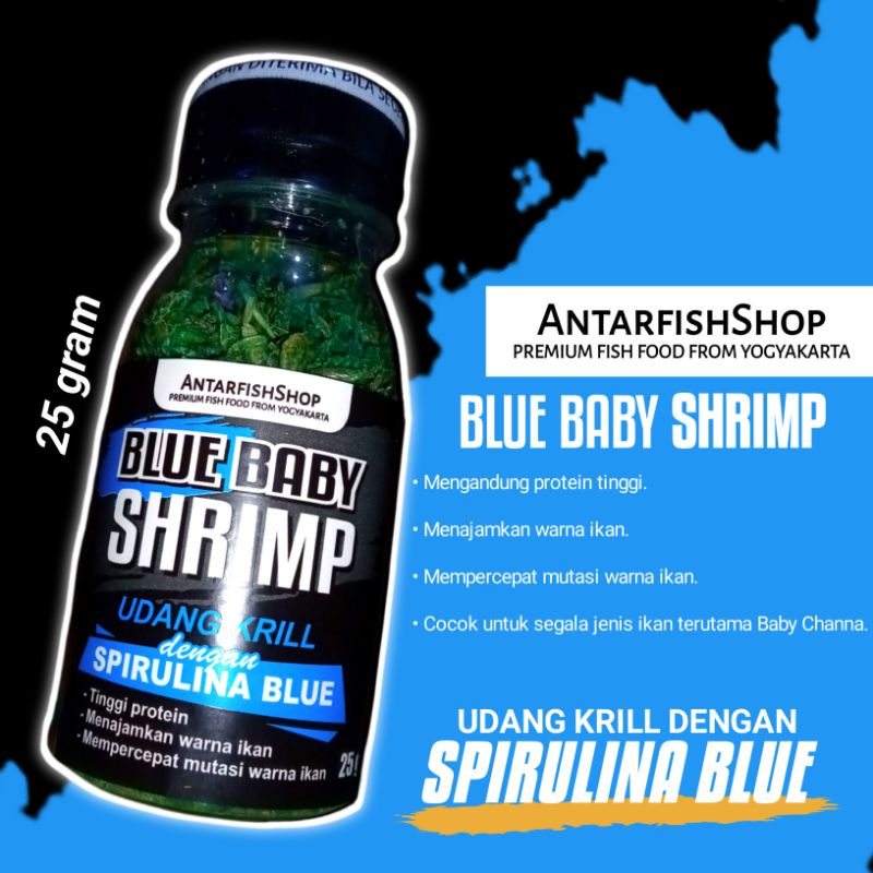 Pakan ikan channa / Blue baby shrimp / mini shrimp / pakan ikan baby channa 6-9cm ( 25g )