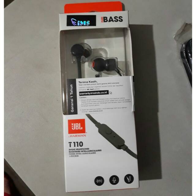 JBL T110 Earphone / headset / handsfree with microphone