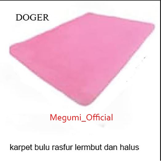 Karpet bulu 100x150x2cm polyfoam-pink muda