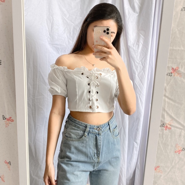ARIA Crop  Top  Pakaian wanita Baju  pantai beach summer 