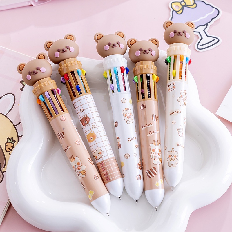 

COD 1 LUSIN PULPEN KARAKTER TEDDY BEAR10 WARNA / PULPEN WARNA WARNI ATK
