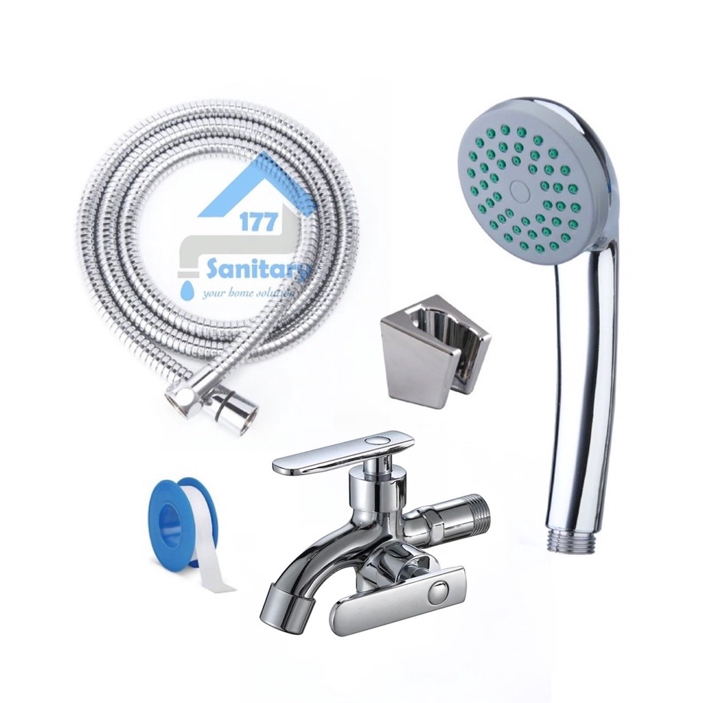 Paket Handshower Murah 9903FF-bundling  Hand Shower Mandi Set Dan Kran Minimalis Paket Mumer Semprotan