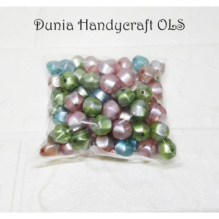 DIY Mote Rustic Bulat Bersudut 12 mm Bahan Kerajinan Tangan Charm Tas