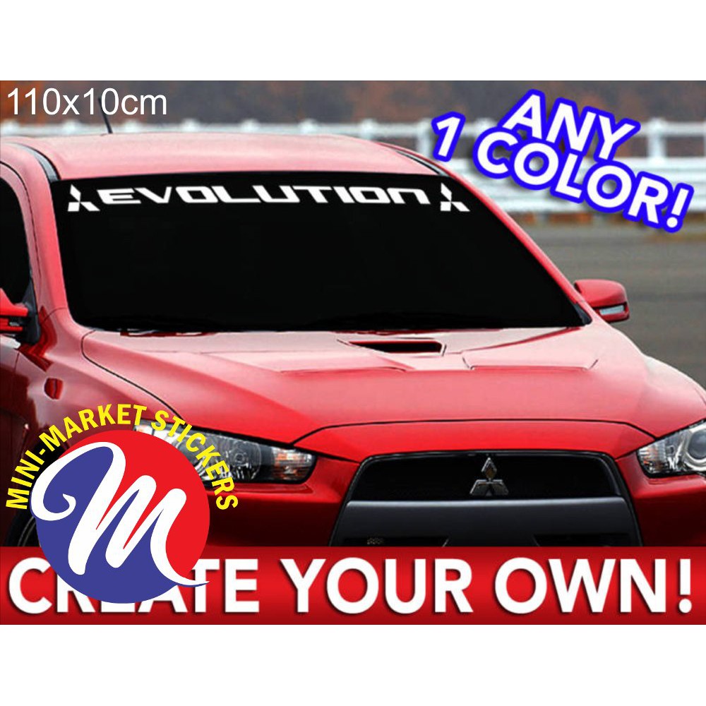 Sticker Lancer Evolution Windshield Sticker Mobil Mitsubishi
