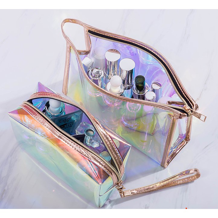 Tas Make Up Pouch Make Up Tas Kosmetik Transparan Travel Bag Pouch Kosmetik Transparan PVC Anti Air
