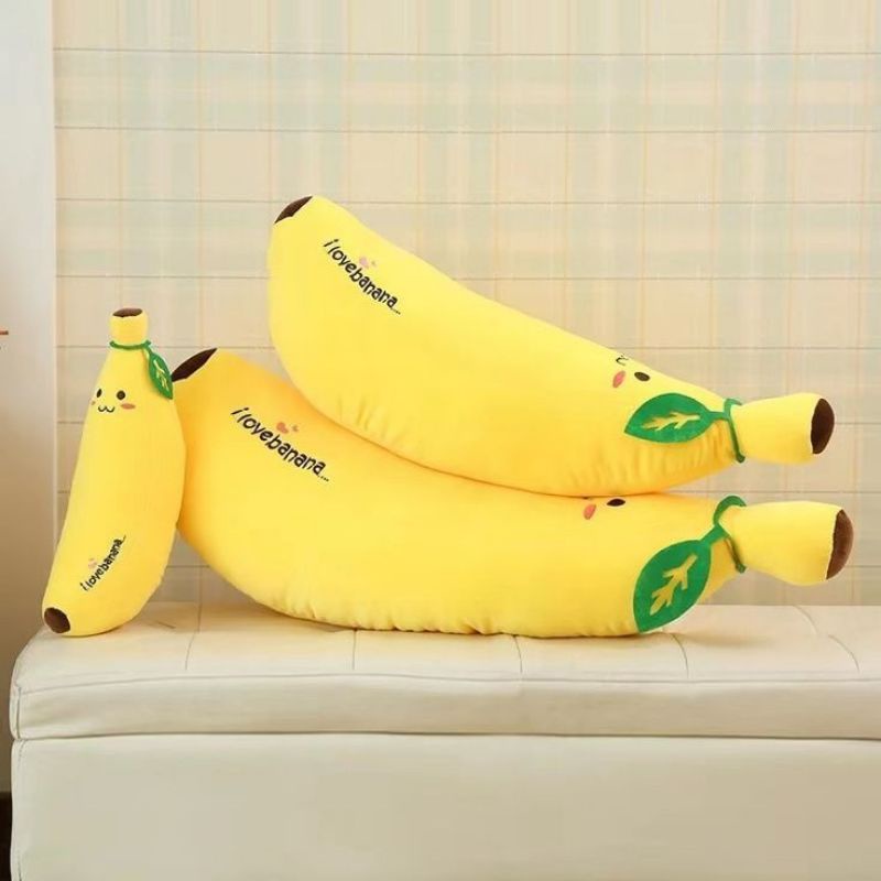 Bantal Dan Guling Tidur Karakter Buah Pisang, Bantal Boneka Mr. Banana Panjang Lucu Lembut Halus Dan Empuk