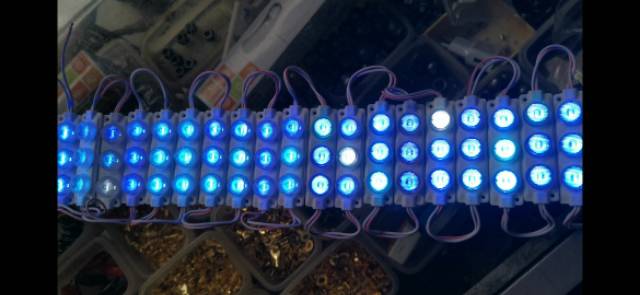 Modul led RGB 3 mata jumbo besar timbul warna warni 7520 3030 3W 24V 24Volt