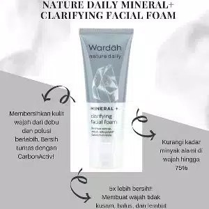 Wardah Nature Daily Mineral+Clarifying Facial Foam 100ml (100% Original)