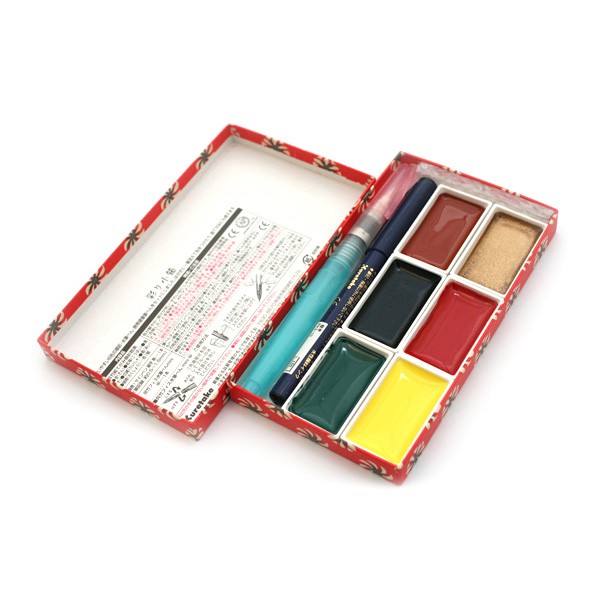 

BEST SELLER LA05 Watercolor Irodori Kobako Red Gansai Tambi 6 colors