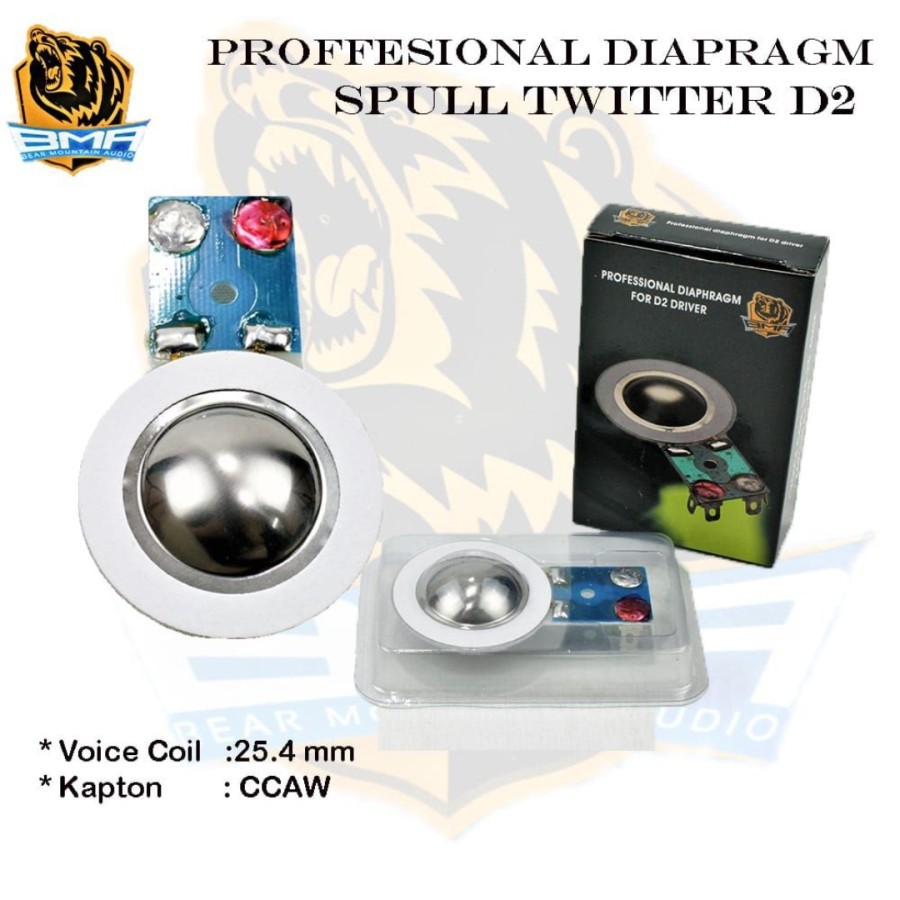 SPUL SPULL TWITTER TWITER BMA D2 D-2 D 2 RECONE KIT SPOL SPOOL VOICE COIL 25.4 MM DIAPRAGM ASLI