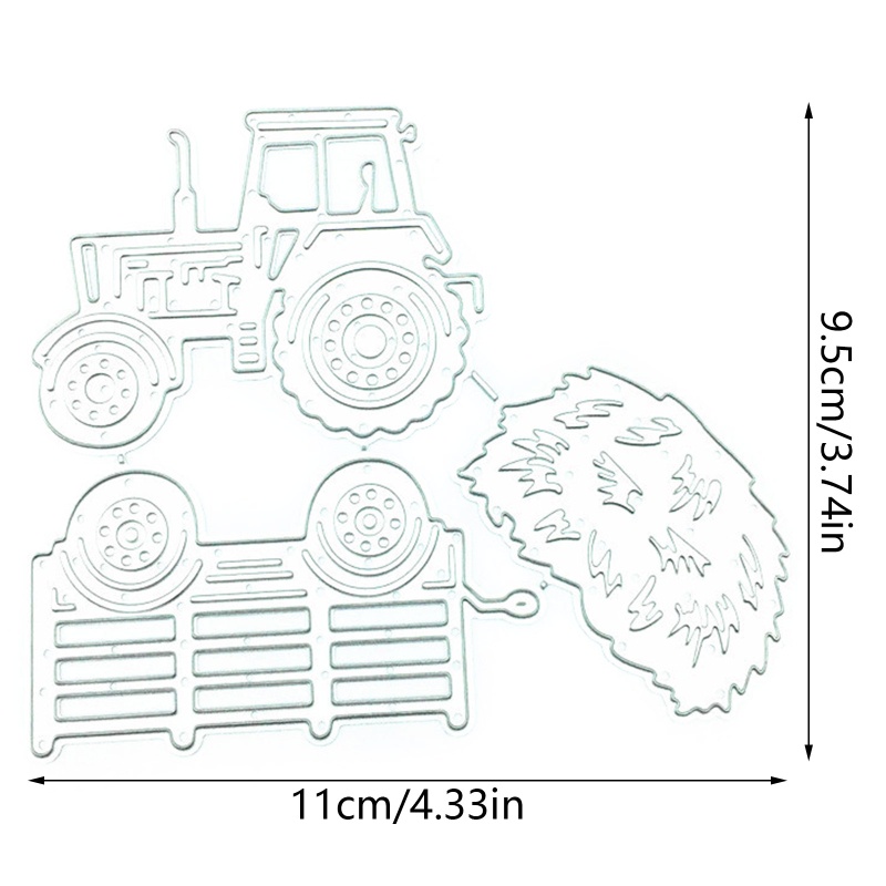 Cetakan Stensil Cutting Dies Motif Traktor Jerami Untuk Scrapbook / Craft Diy