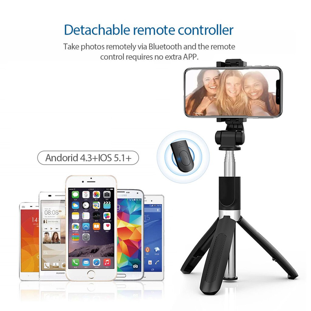 L01 Bluetooth Tripod 3in1 Remote Selfie Stick Tripod Integrated