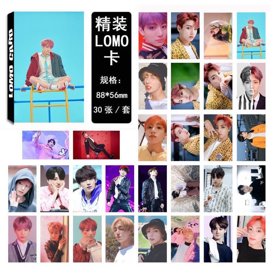 [BS] BISA COD 30pcs Kpop BTS BT21 Love Yourself Paper Lomo Photo Card Jungkook Suga HD Photocard - KP222