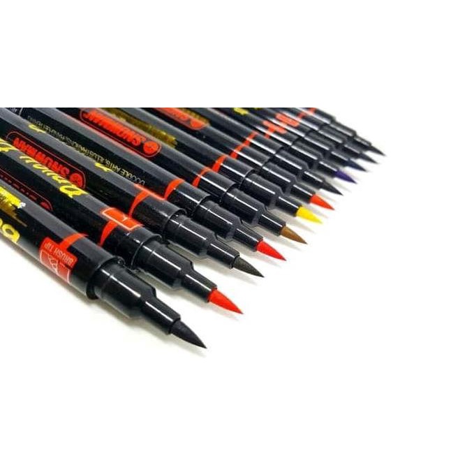 

(BISA COD) Snowman - Brush Pen 12 Colors ( Water Based - Dyestuff Ink ) MURAH Kode 1456