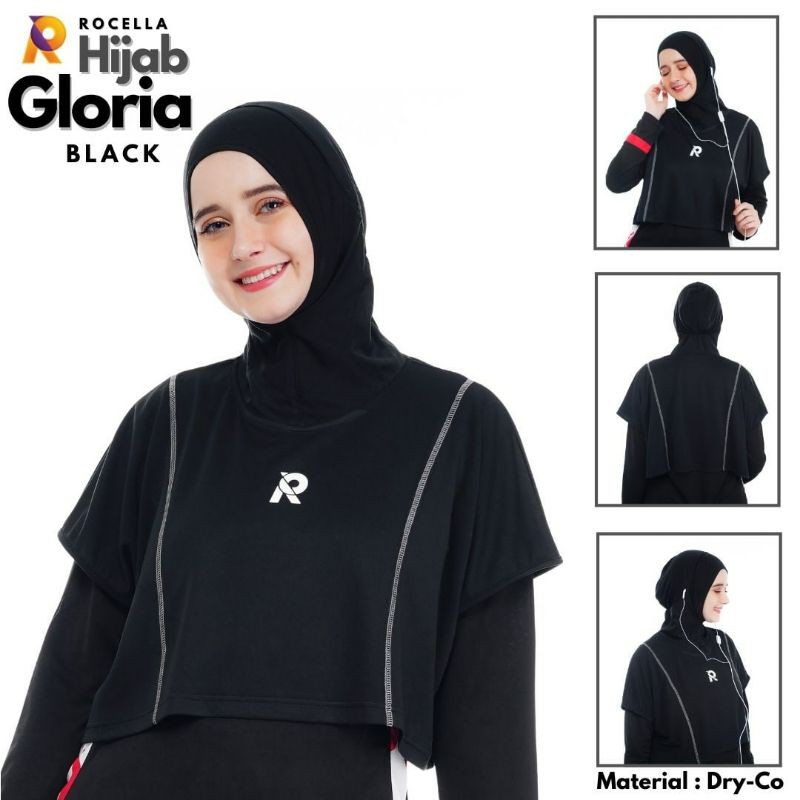NEW-Hijab Jilbab Kerudung Sport Sporty olahrga instan sepeda wanita muslimah terbaru Rocella Gloria-3