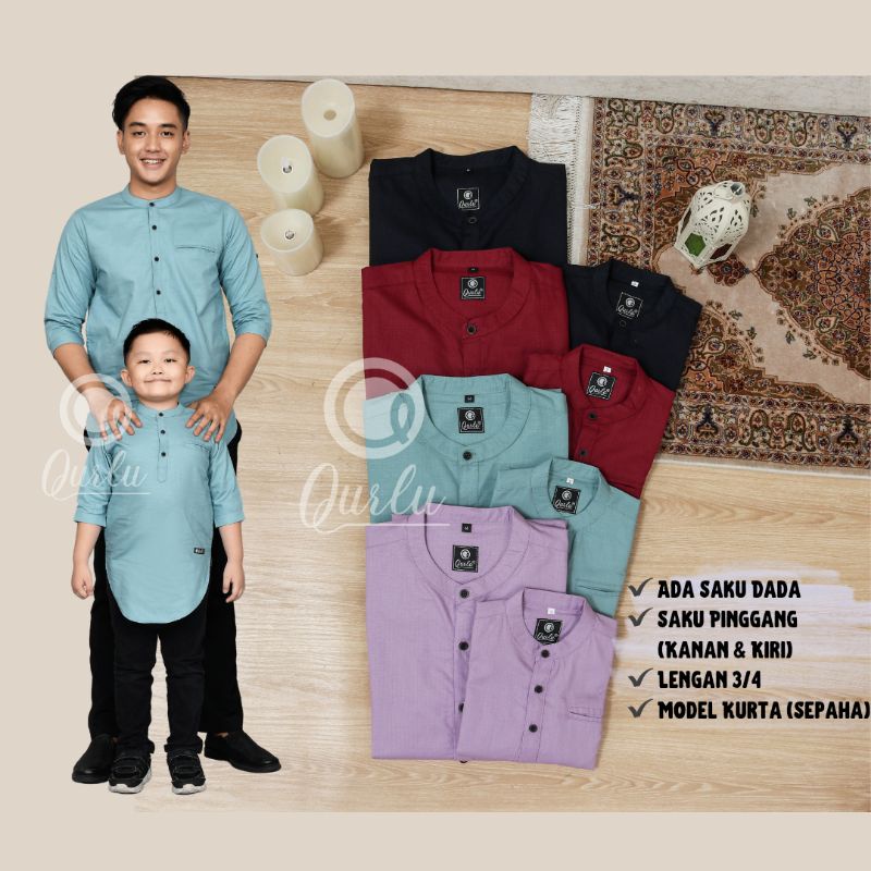 Kemeja Koko Dewasa/Anak Lengan 3/4 KURTA