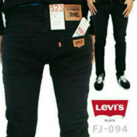 (Bess Jeans) levis 523 cowok hitam/celana jeans slimpit
