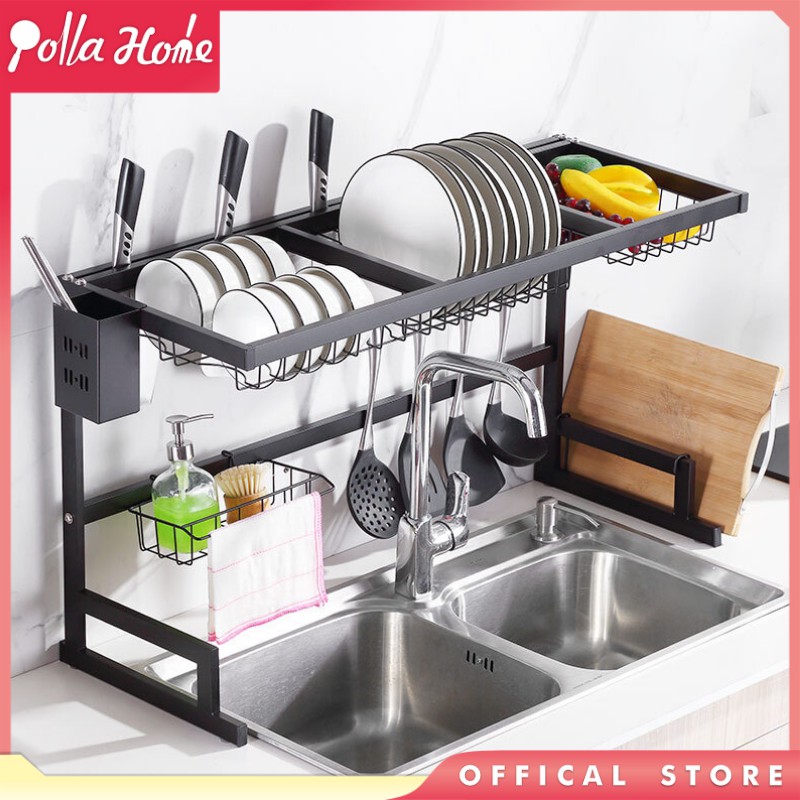 Rak Dapur Stainless Hitam Rak Wastafel Rak Piring dan 