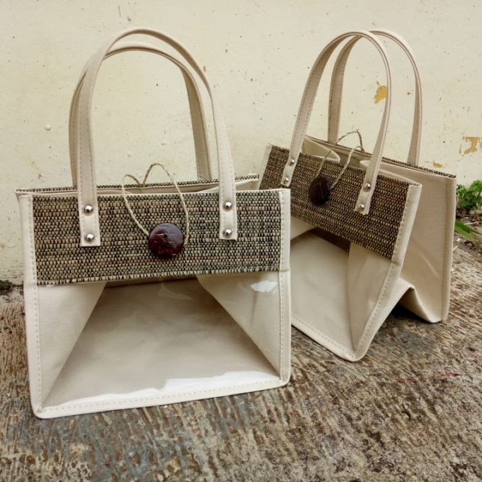 

✨ BISA COD ✨ TAS ANYAMAN MENDONG VINYL/TAS HAMPERS/TAS PARSEL/TAS ANYAMAN WANITA
