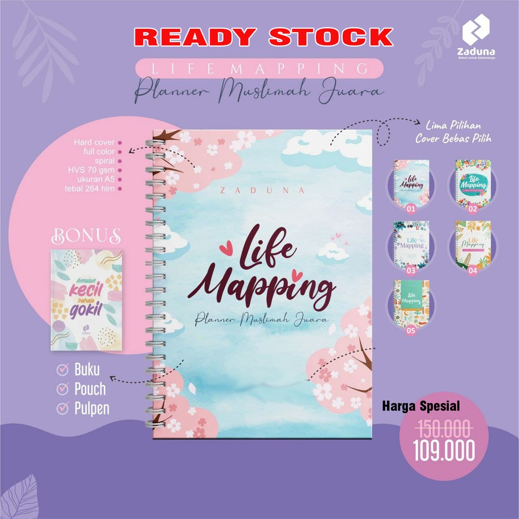 Buku Agenda Muslimah Planner Life Mapping 2023 (3 Bonus)