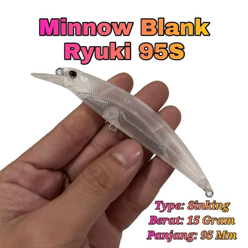 Blank Minow Ryuki 95 S singking 15gr costum ultralight maker