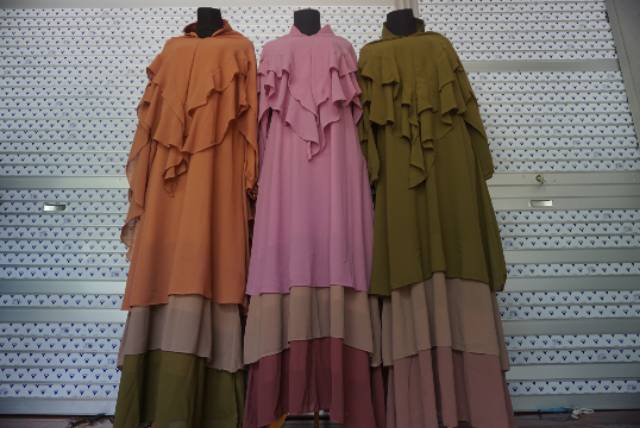 GAMIS PLUS KHIMAR MURAH PREMIUM - GAMIS SET SYARI SETELAN HIJAB HUMAIRA-HALIMAH-BELLE-MAYA-AYANA